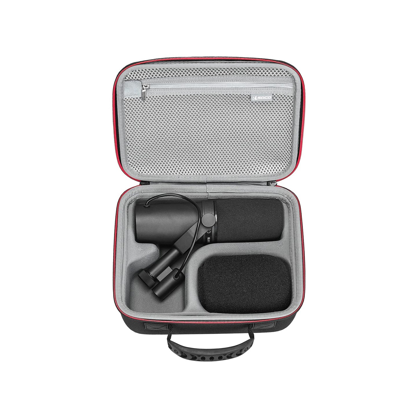 RLSOCO Case Compatible with Shure MV7+/MV7X/MV7i/MV7/MV6/SM7B/SM7dB Podcast Microphone, Hard Carrying Case, Dust & Water-Resistant - Black (Case Only)