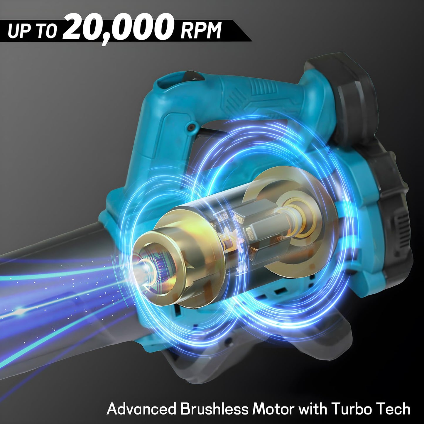 Cordless Leaf Blower for Makita 18V Battery, 580CFM 450MPH Electric Leaf Blower, Brushless Motor Lightweight Handheld Leaves Blower for Lawn Care, Patio, Snow, Dust, Leaves (Battery NOT Included)