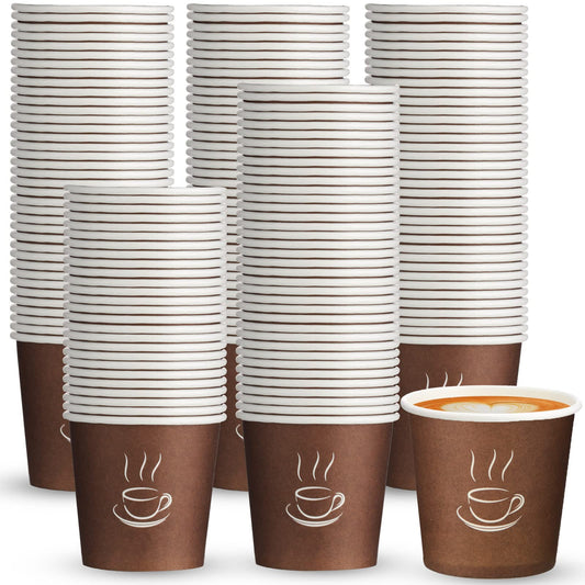 1000 Pcs Small Coffee Cups Paper Espresso Cups Disposable Mini Hot Cups Hot Cold Drinking Cups for Travel, Party, Tea, Bathroom, Picnic, Events, Brown (4 oz)