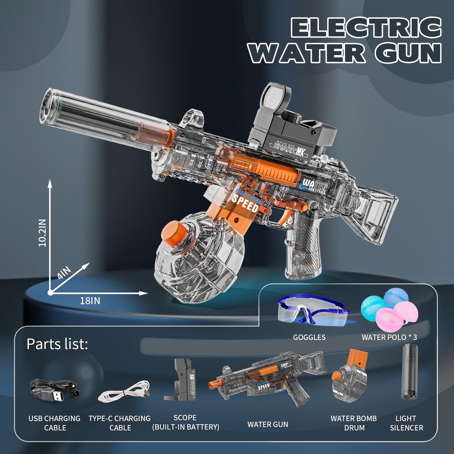 Electric Water Gun for Adult Kids,Outdoor Automatic Water Suction Water Squirt, Outdoor Backyard Pool Summer Swimming Pool Beach Water Toy