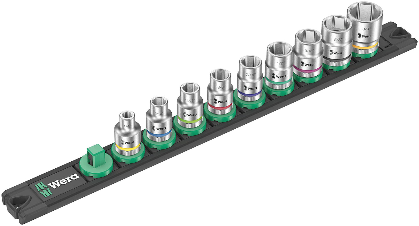 Magnetic Sock Rail B Imperial 1 Sock Set 3/8" drv 9 pcs
