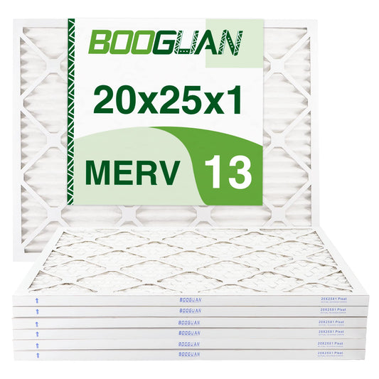 BOOGUAN Filters 20x25x1 MERV 13 Air Filters Pleated HVAC AC Furnace Filters (6-Pack)