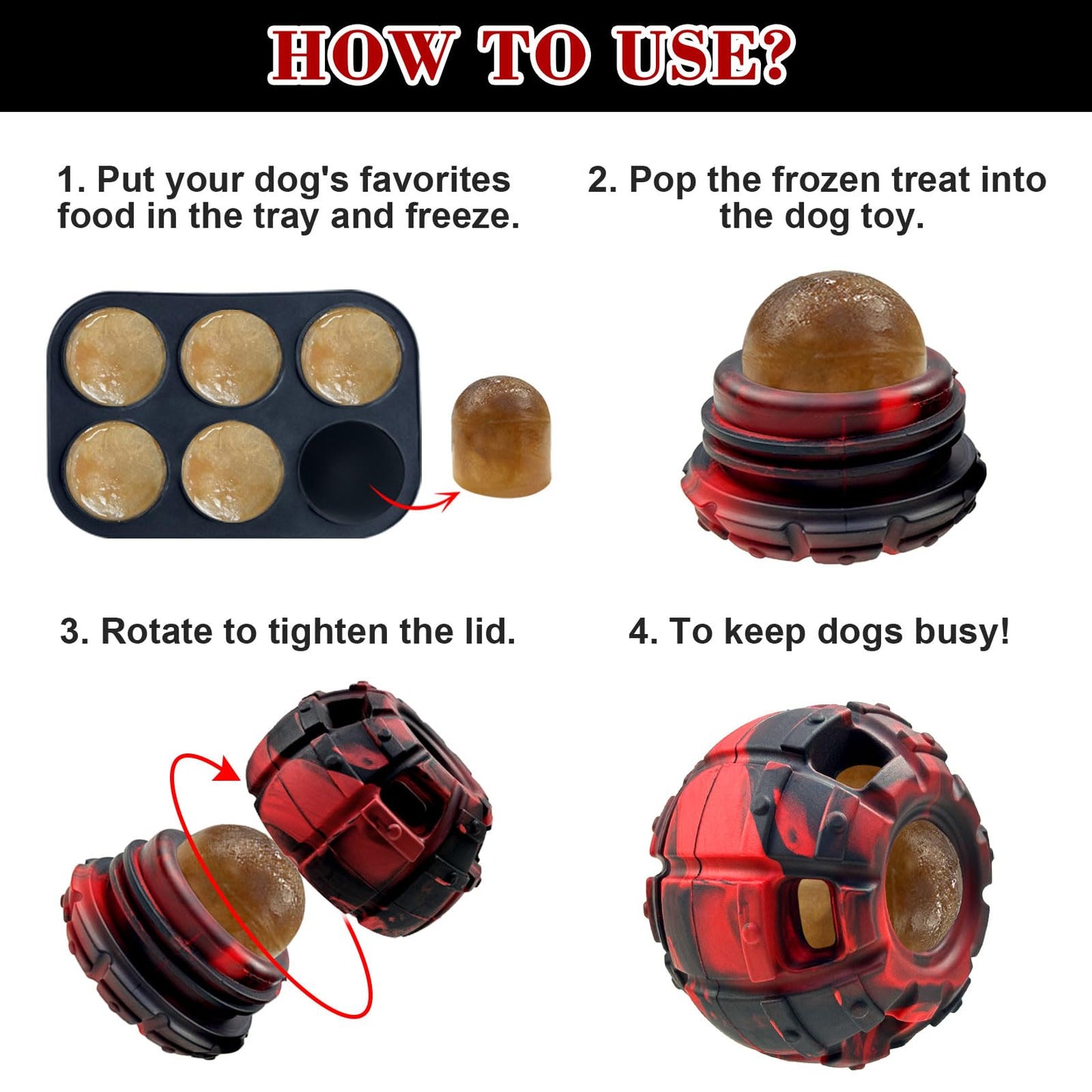 Yipetor Dog Toy, Frozen Dog Treats to Keep Dogs Busy, Interactive Treat Dispensing Dog Toy Puzzle, Interactive Chew Toys for Puppy Small Medium Dog, Power Chewer, Durable Rubber-Easy to Clean(Medium)