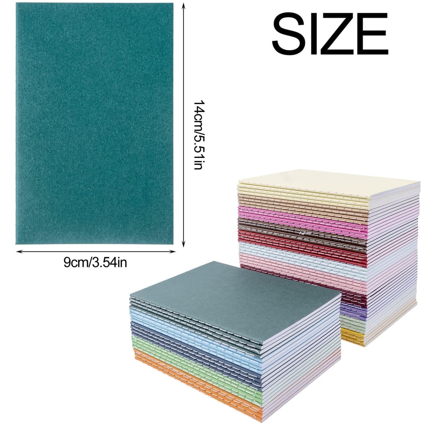 64 pcs Mini Notebooks Bulk, Small Pocket Notebooks, Colorful Lined Notepad, Journal Memo Notepad, 3.5"x5.5", 24 Sheets/ 48 Pages,16 Colors for Kids, Students, Traveler, School Supplies