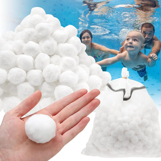 4.6 lbs Pool Filter Balls, Reusable Cotton Balls Pool Filter Media Balls for Swimming Pool Sand Filters Aquarium Grime Spa Cleaner Scum All Sand Filter Systems