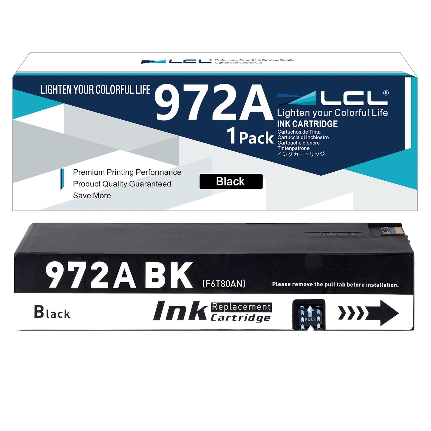 LCL 972A Ink Cartridge Replacement for HP 972A 972 F6T80AN 972X 3.5K for HP PageWide 352dw 377d,PageWide Pro 452dw 452dn 477dw 477dn 552dw 577dw/z,PageWide Managed P55250dw (1-Pack,Black)