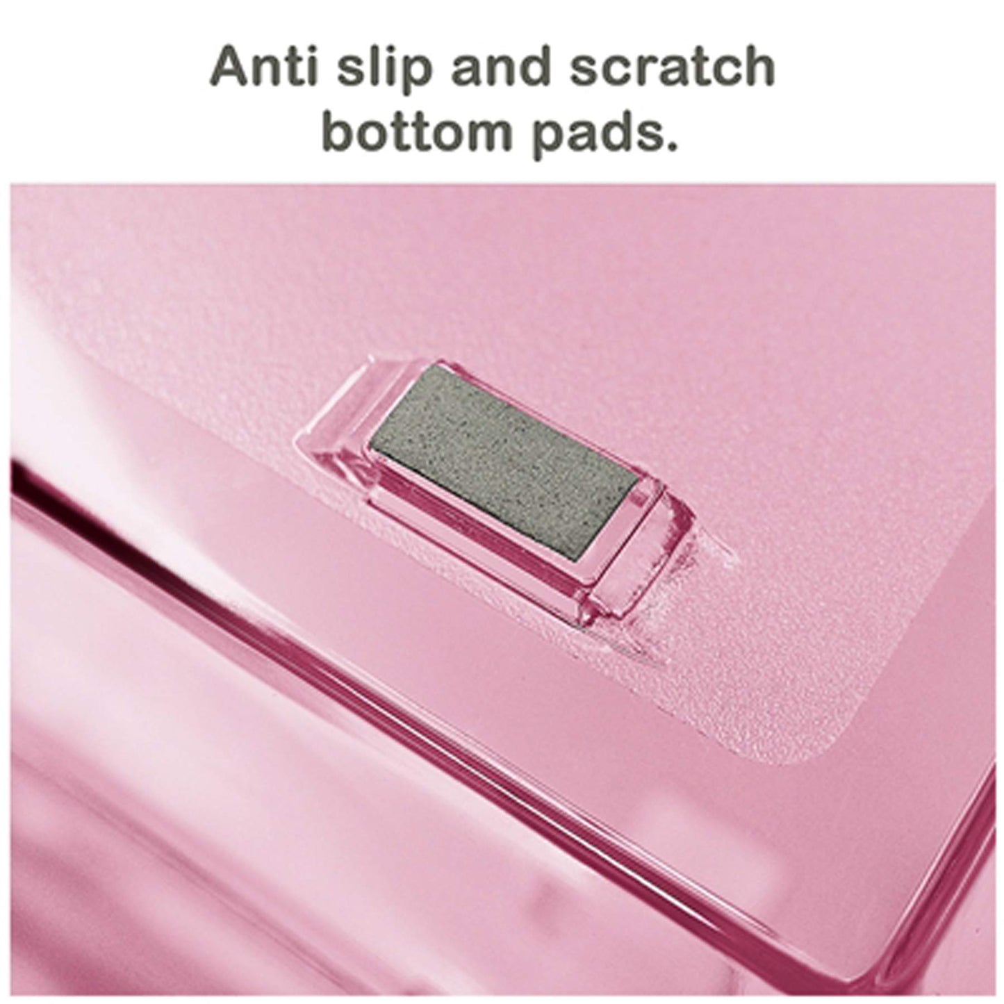 Acrimet Facility 4 Tier Letter Tray, Side Load, Letter Size/A4, Desktop File Organizer, Plastic(Clear Pink)