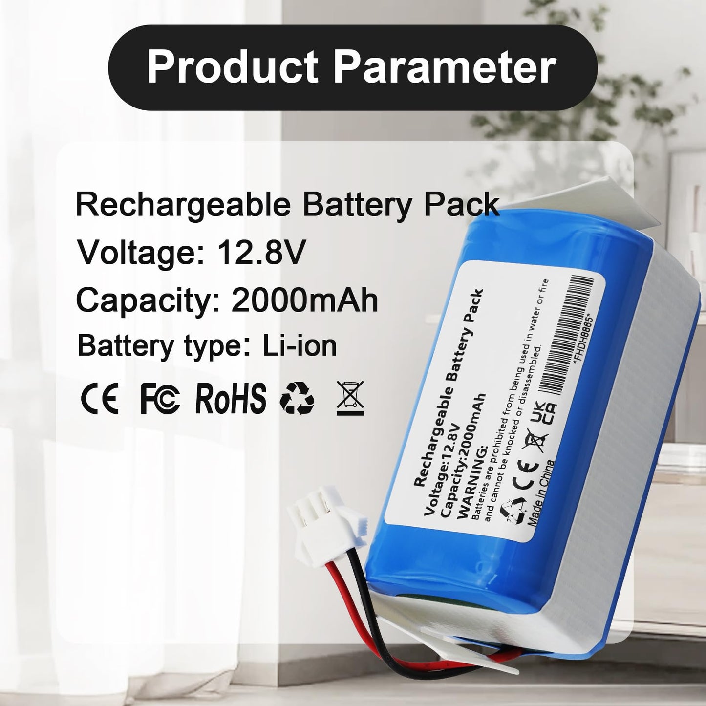 TIIANTE 2000mAh 12.8V Replacement Battery Compatible with Lefant M210 M210B M210P M213 M213S M320 OKP Life K2 Robot Vacuum Cleaner Battery (Not 14.4V)