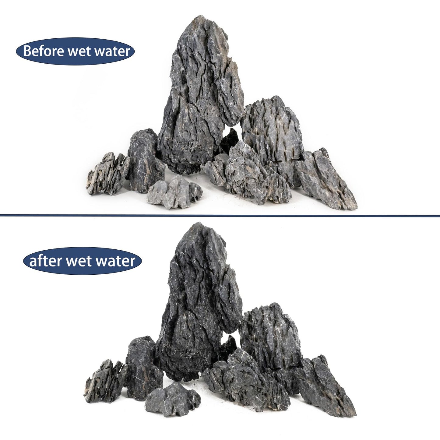 ChaoLeHo Natural Rocks Seiryu Stones Aquariums Stones for Aquascaping, Aquariums, Terrariums, Vivariums Decorative Stone,Reptile Enclosures,Paludariums,and Gardens-10LB（2 to 7 inch）