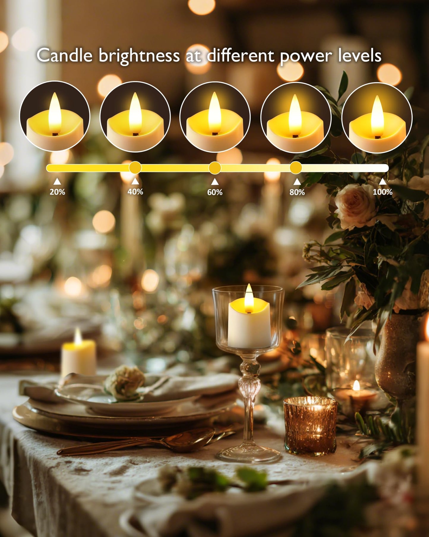 AMAGIC 12-Pack Battery Tea Lights with Remote 2/4/6/8H Timer, Rechargeable, 3D Flicker Wick Electric Candles, for Vovite, Christmas, Holiday Birthday Decoration