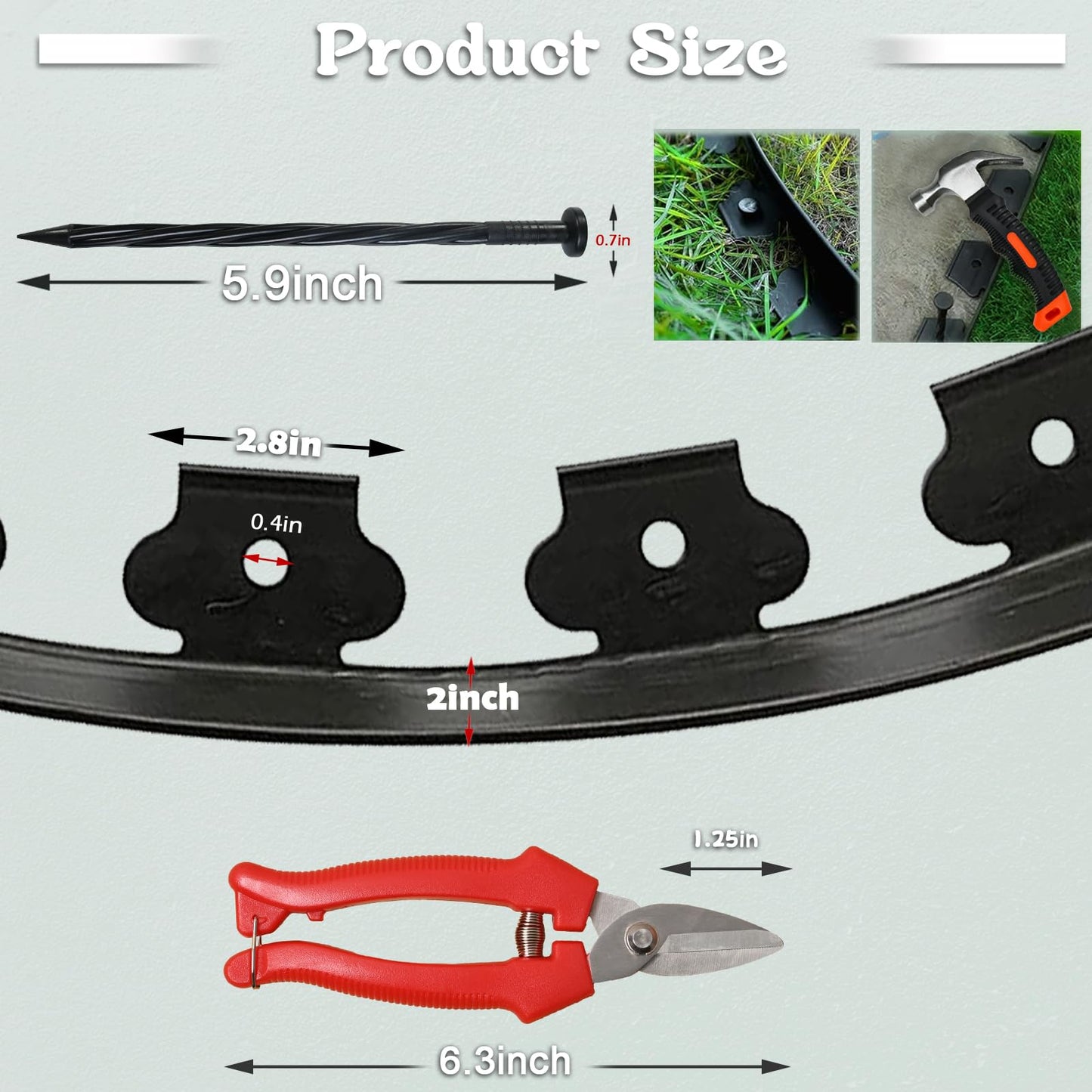 2" Tall 80ft Fence Edging for Landscaping Include Spikes,Lawn Edging Edging for Landscaping Edging and Garden Edging and Garden Border and Flower Bed Edging
