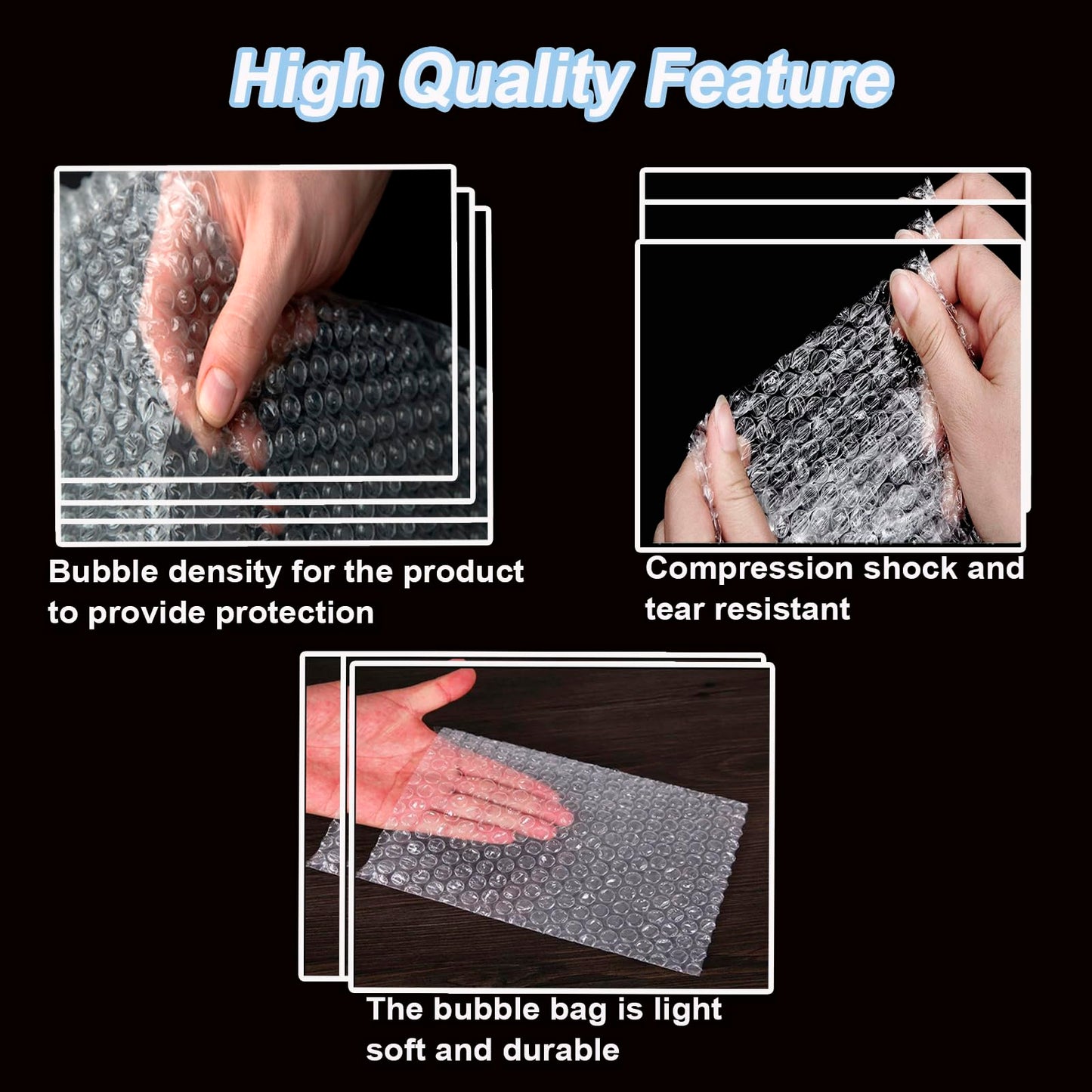 50Pcs Clear Bubble Out Bags 8X12Inch, Bubble Pouches Wrap for Shipping,Double Bubble Walled Cushioning Bags for Moving,Packing and Extra Protecting Fragile Item
