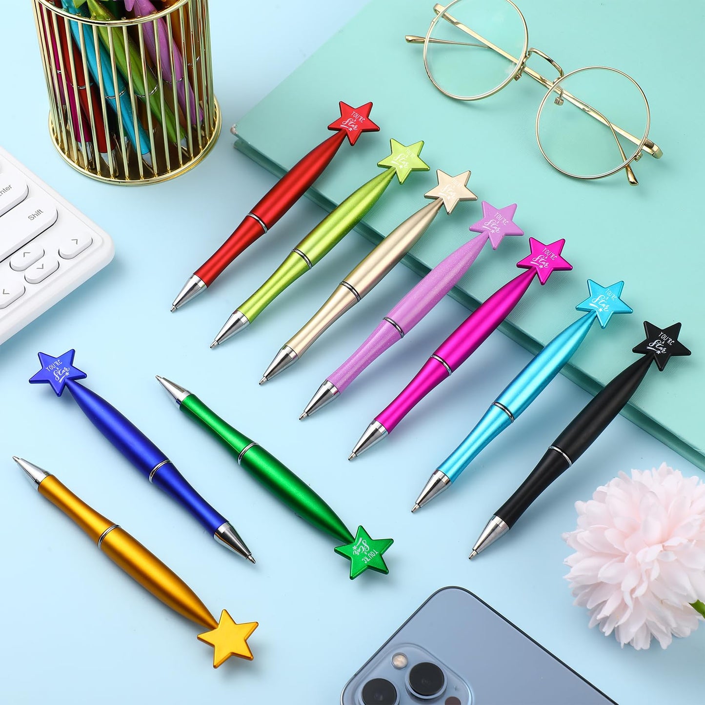 Seajan Star Pens Bulk You're a Star Ballpoint Pen Gifts for Teachers Employee Appreciation Gift for Birthday Party Team Coworker Office Home Supplies(100 Pcs)