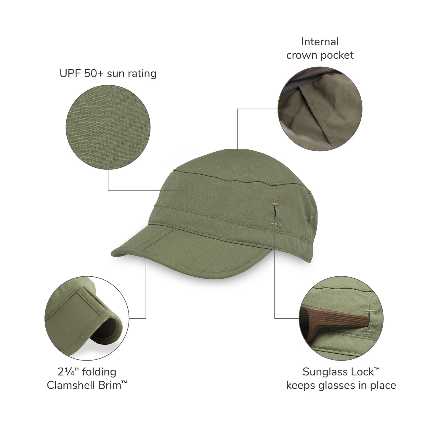 Sunday Afternoons Sun Tripper Cap - UPF 50+ Sun Protection Cadet Hat for Running - Adjustable - Packable - Men's & Women's Outdoor Radar Hat, Timber, Medium