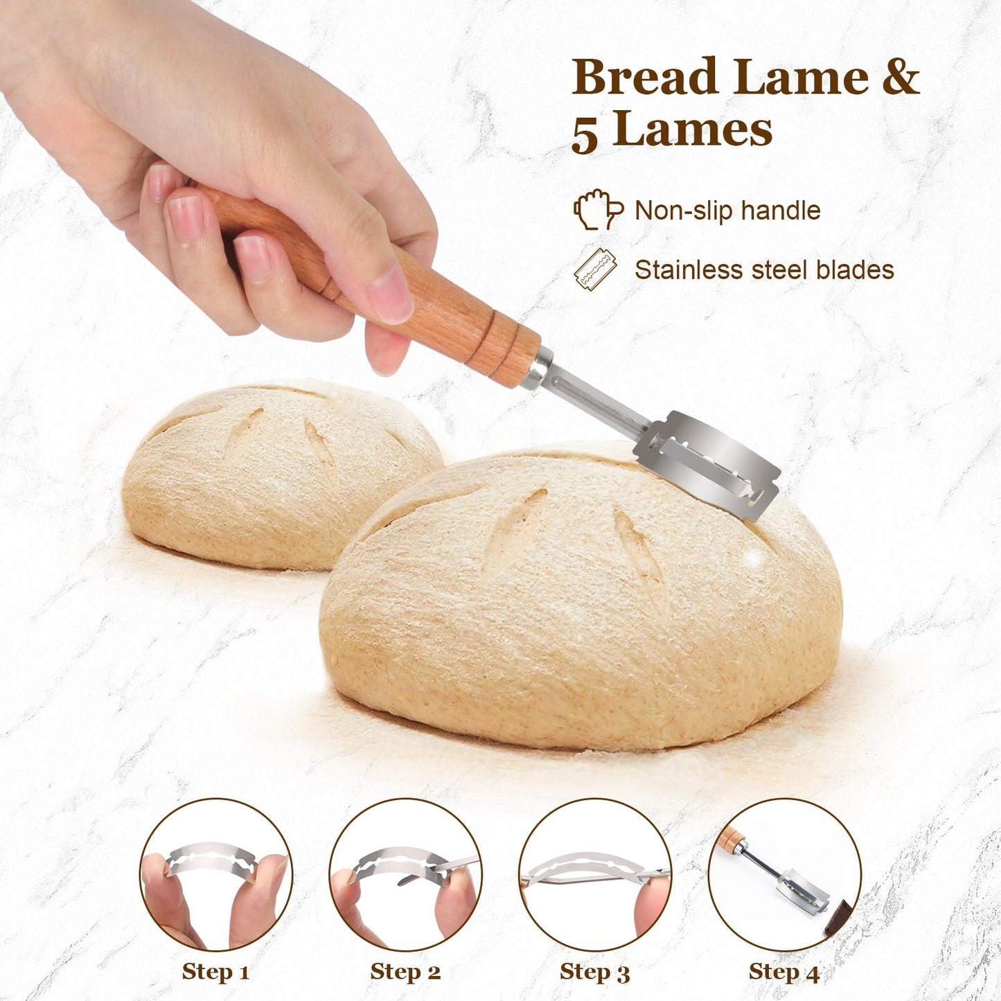 SHANNA Sourdough Starter Kit, Banneton Proofing Basket, 9pcs Sourdough Bread Starter Kit, sourdough tools with Sourdough Jar, Dough Whisk, Bread Lame, Scraper, Sling