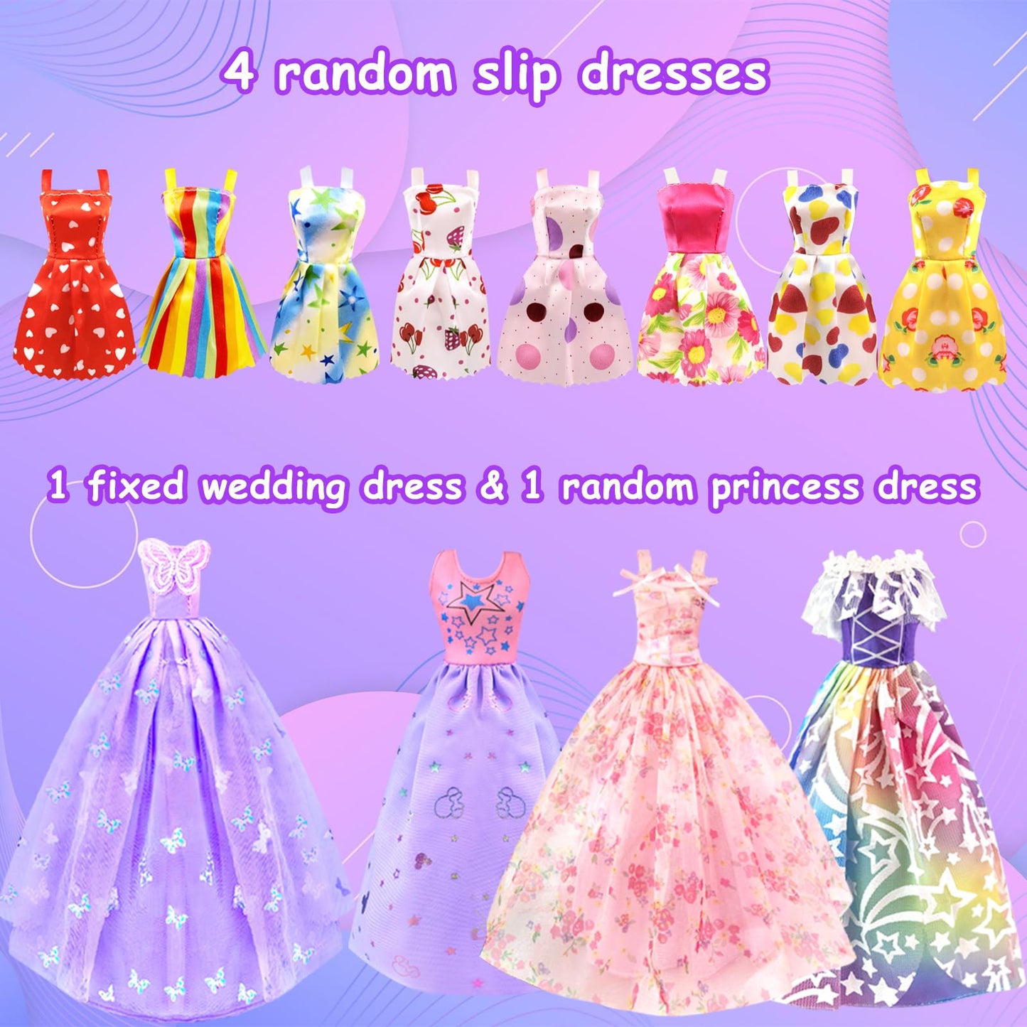 75Pcs Doll Clothes and Accessories with Doll Closet for 11.5 Inch Doll Dress up Set with 1 Doll Fashion Dresses Outfits Tops and Pants Rack Bags Gift Toy for Girls 4 5 6 7 8 9 10 Years