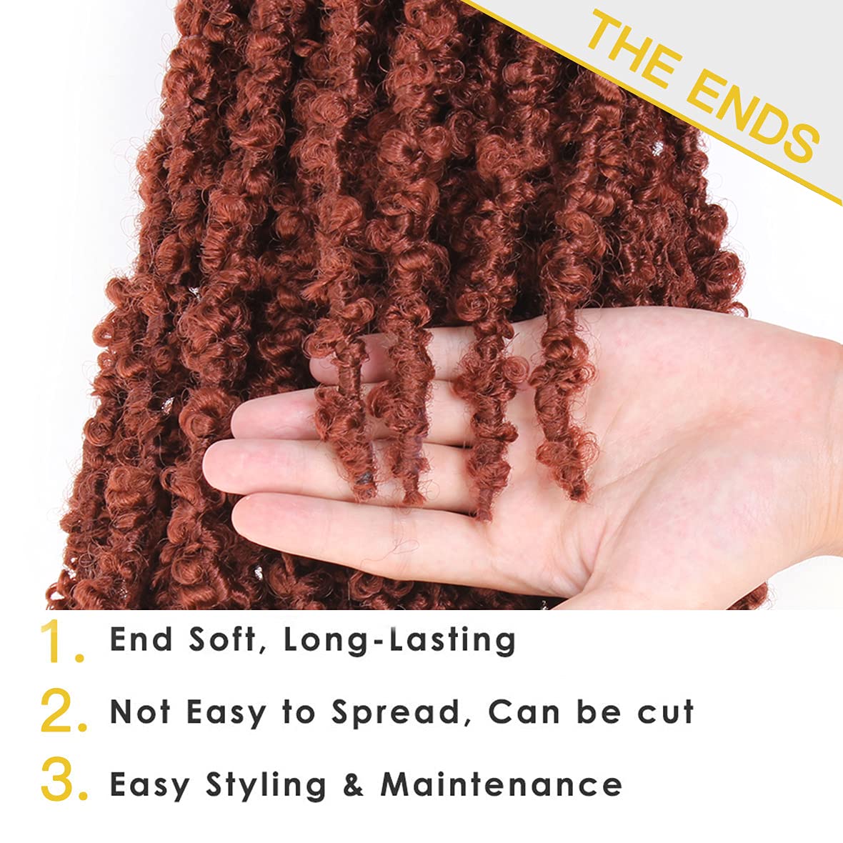 ZRQ Butterfly Locs Crochet Hair 30 Inch 6 Packs Cooper Red Distressed Faux Locs Pre-looped Synthetic Crochet Braids Extended Soft Locs For Women Extensions (30 Inch,350#)