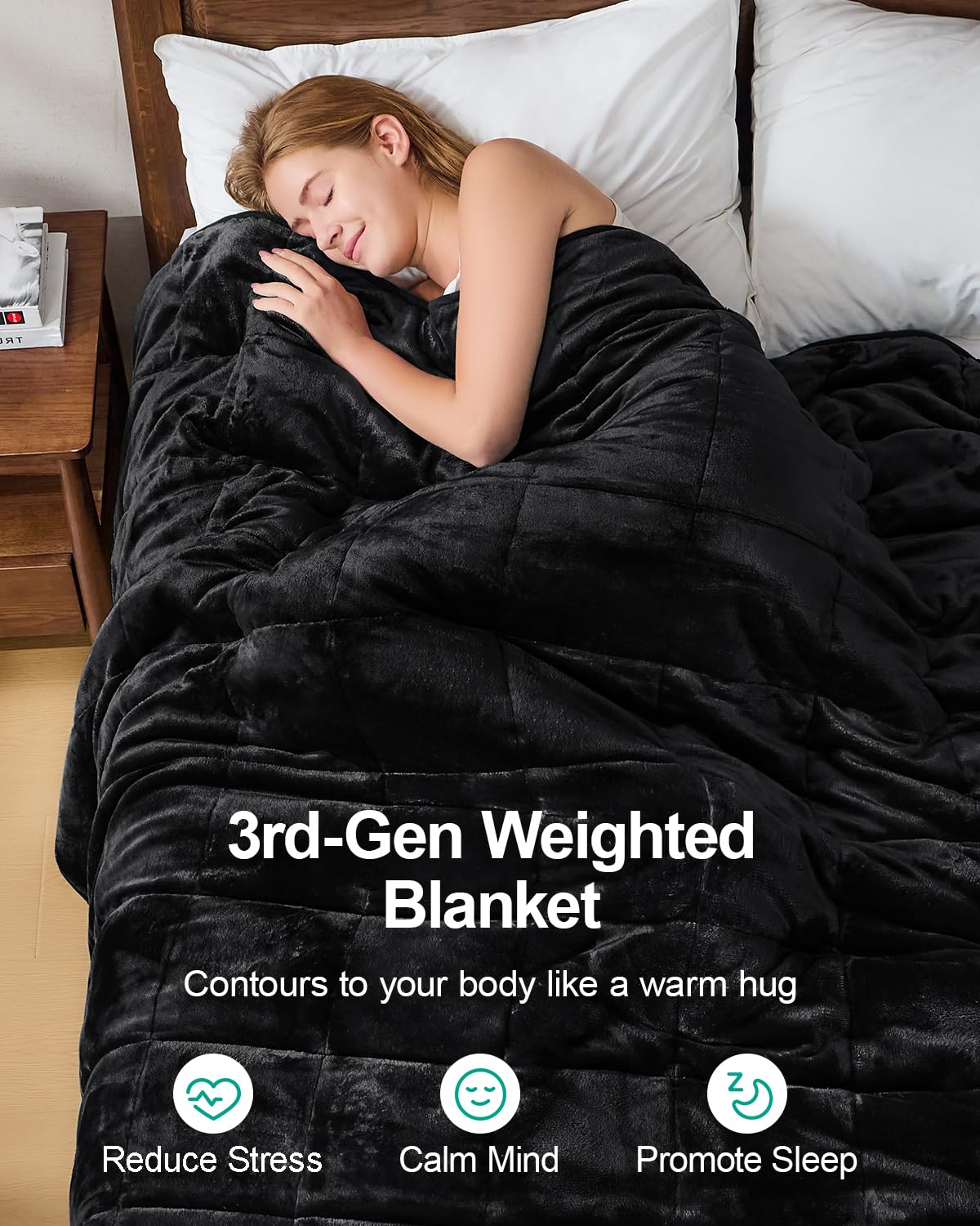 Super Soft Fuzzy Sherpa Fleece Weighted Blanket, 15 lbs Dual Sided Fluffy Heavy Weighted Blankets for Adults - No Bunching with Double Layers of Soft Inner Lining (60"x 80", 15 Pounds)