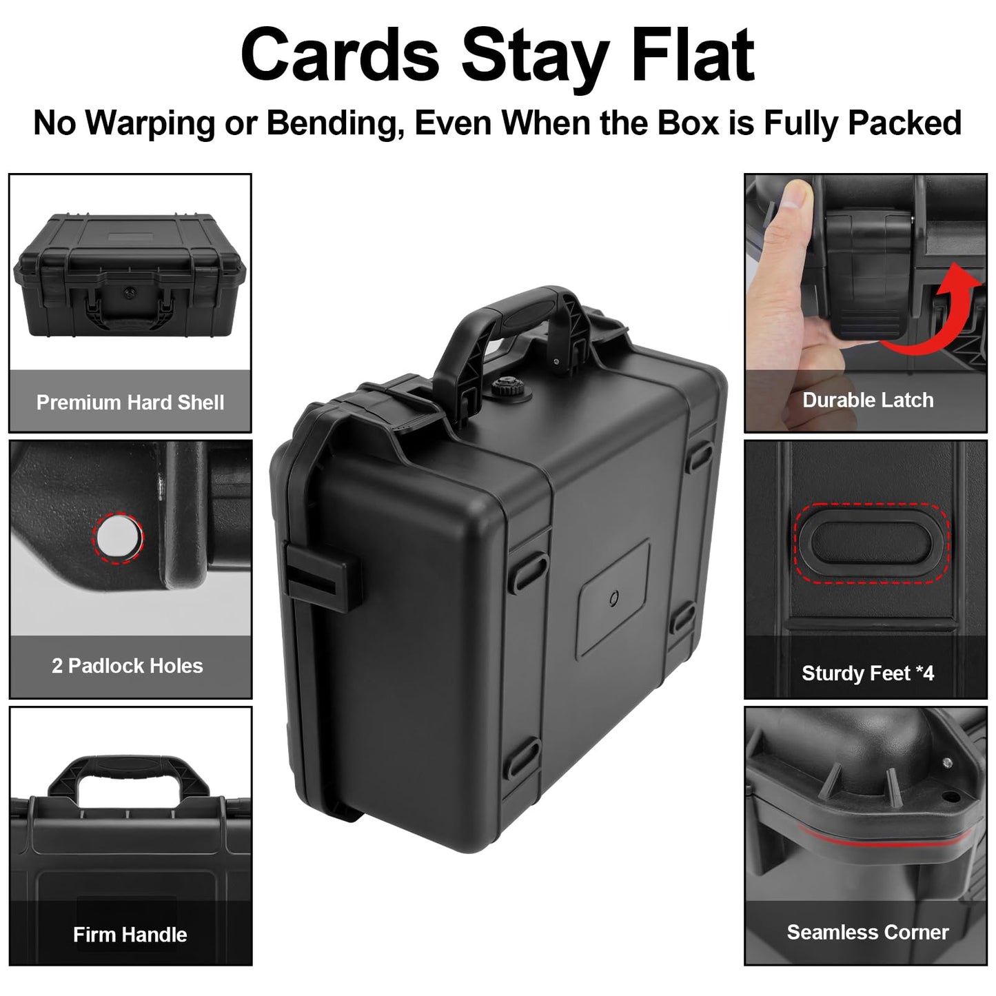 Camkinger Graded Card Storage Box, Hold 1940+ 35PT 3"x4" Toploader Storage Box, PSA Slab Case for SGC CSG BGS, Trading Card Case with 2 Locks, Sports Baseball Cards Organizer for Magnetic MTG Deck (M)