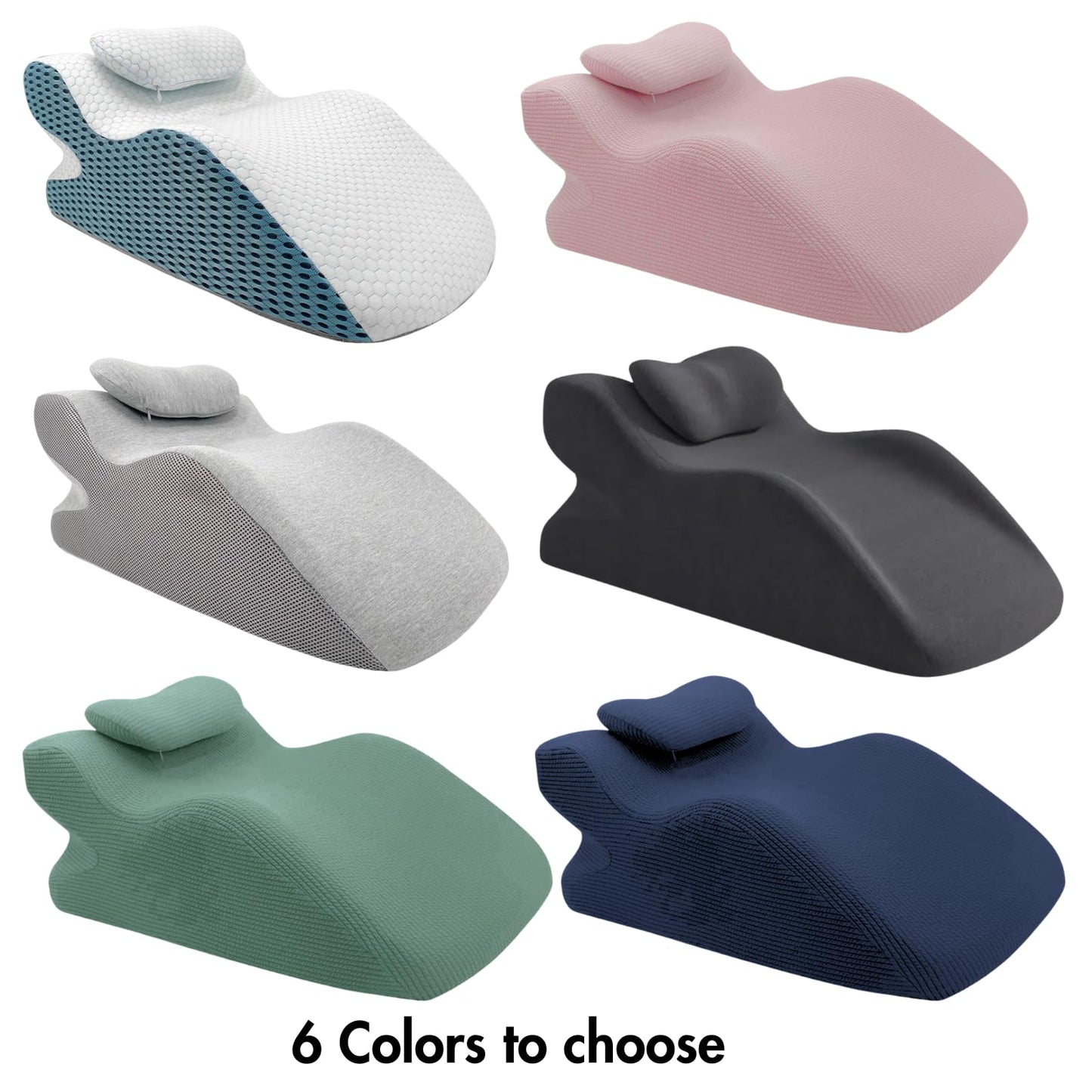 Bed Wedge Pillow, Supportive Memory Foam Pillow for Back, Neck, Leg Support, Acid Reflux, Versatile Usage 50D Memory Foam Machine Washable Cover