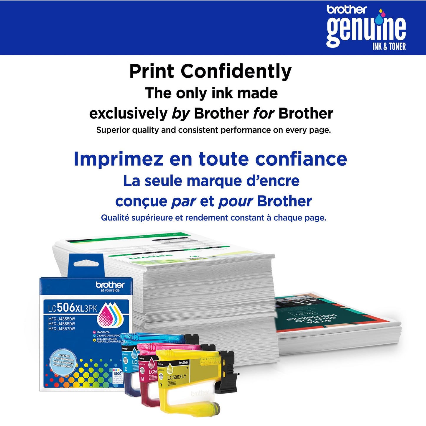 Brother Genuine LC506BKS Standard Yield Black Ink Cartridge for Brother Printer MFC-J4355DW and MFC-J4555DW
