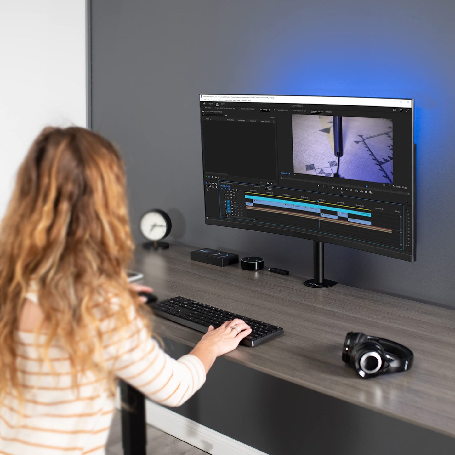 VIVO Single Monitor Adjustable Tilt Desk Mount Stand for 1 LCD Screen up to 27" (STAND-V001C)