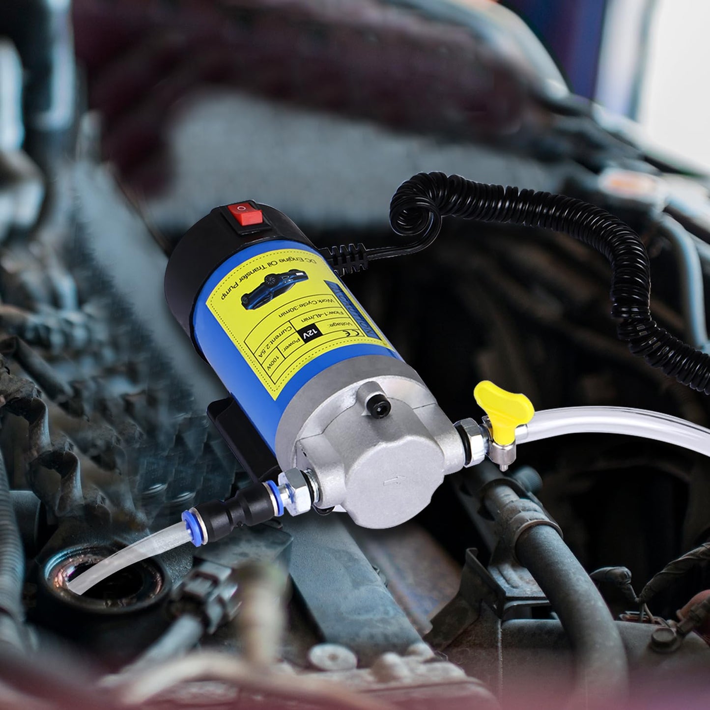 NORJIN 12V 100W Electric Oil Extractor Pump with Tubes, Diesel Fluid Transfer Pump for Car, Marine, RV, Boat, Motorcycle