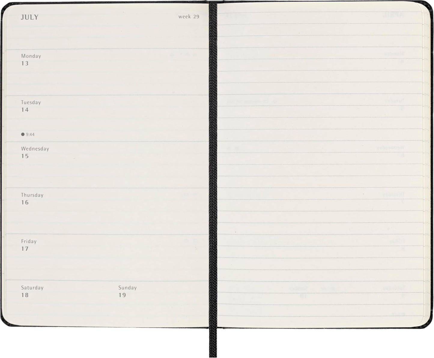 Moleskine Classic 18 Month 2025-2026 Weekly Planner, Hard Cover, Pocket (3.5" x 5.5"), Black, 208 pages