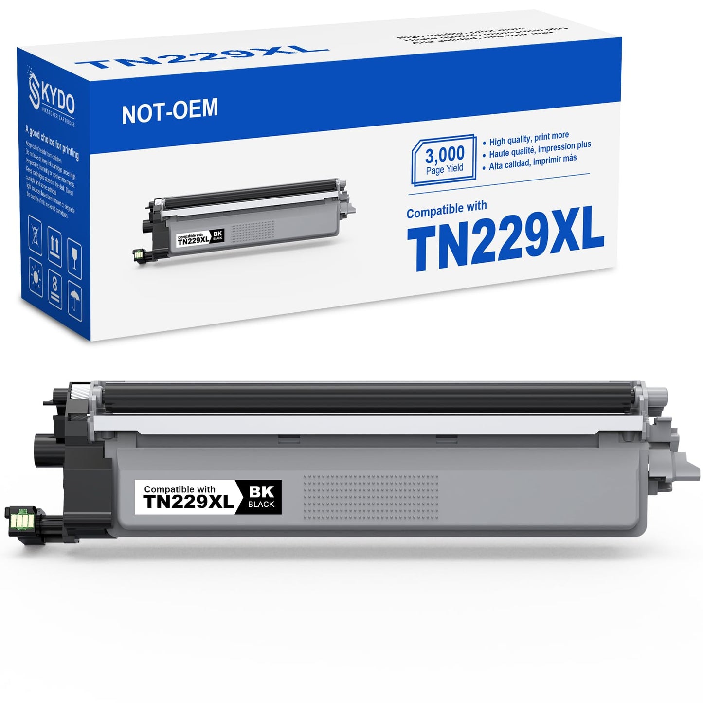 TN229XL Black Toner Cartridge Replacement for TN229XL TN229BK TN229 XL TN-229BK Work with MFC-L3780CDW MFC-L3720CDW HL-L3220CDW HL-L3280CDW Printer Toner (1Black, High Yield)