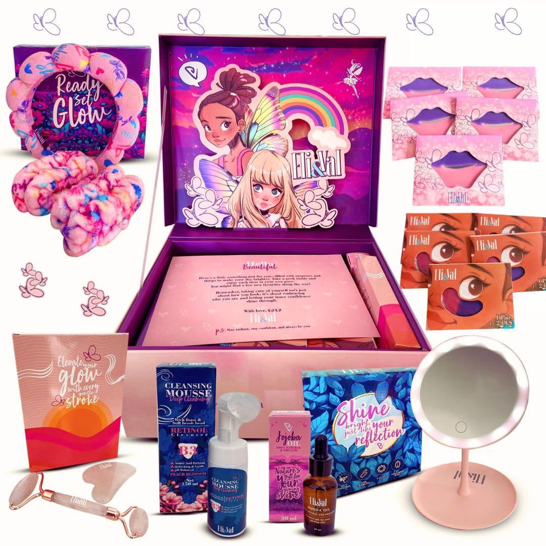 Christmas Tween Gift Box – Trendy & Unique Gifts Basket Teen Girl – Spa Kit for Teen Girls with Skincare and Self-Care Essentials – Birthday or Holiday Present