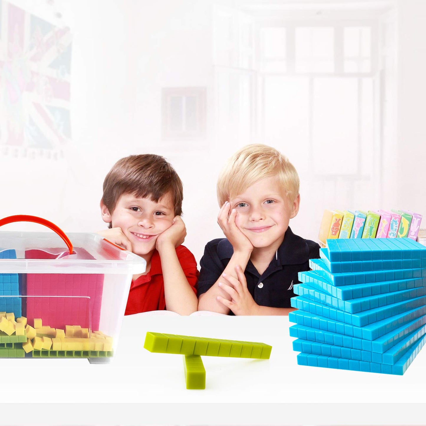 BRABURG Base Ten Blocks Set - 121PCs Base 10 Set Learning Math Manipulative Teach Kids Volume, Place Value and Number Concepts for Early Counting Math in School or Home