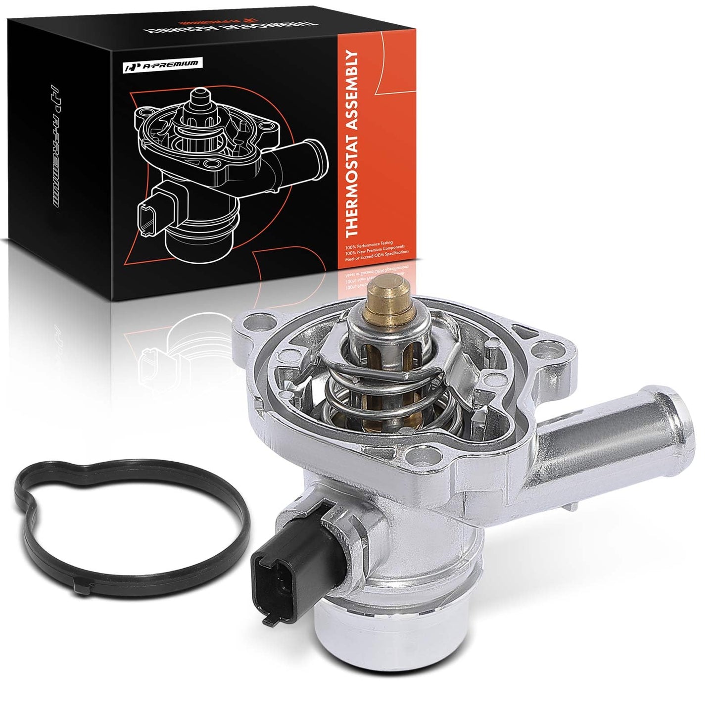 A-Premium Engine Coolant Thermostat Housing Assembly with O-ring Compatible with Chevrolet Cruze 2011-2016, Sonic 2012-2020, Trax 2013-2021, Cruze Limited 2016 & Buick Encore 2013-2021, 1.4L