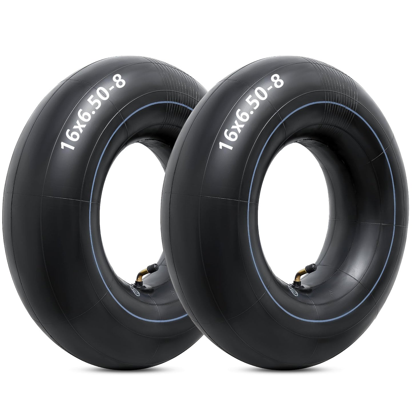 Heavy Duty 16x6.50-8 Inner Tubes with TR-87 Bent Valve Stem, Premium Replacement 16x6.50-8/16x7.50-8 Lawn Mower Tire Tubes Fit for Tractor, Garden Trailer, Golf Carts, Wheelbarrows and More Pack of 2