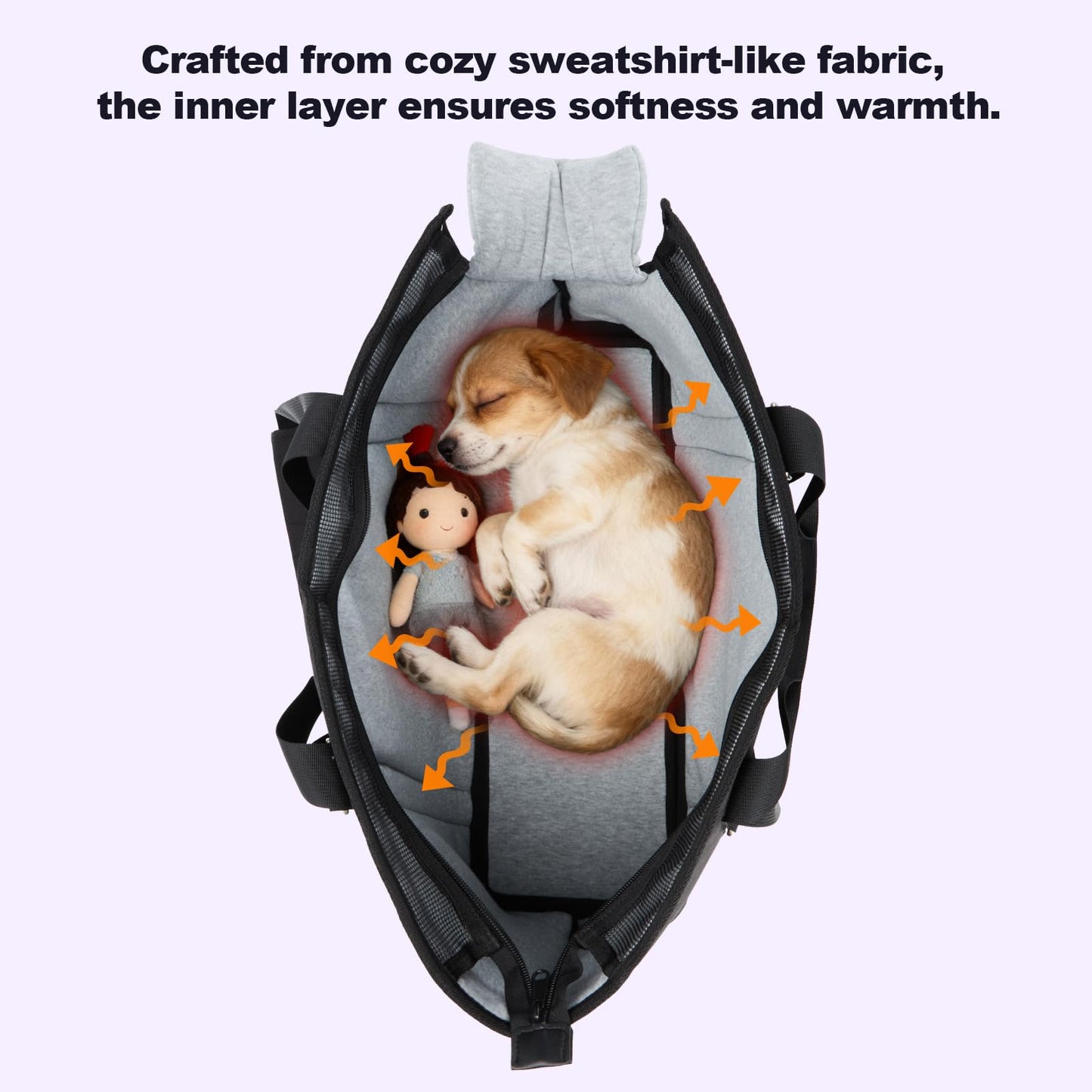 Ownpets Large Pet Carrier Backpack for Cats and Dogs, Airline Approved Soft-Sided Travel Bag with Warm Padding & Safety Tether