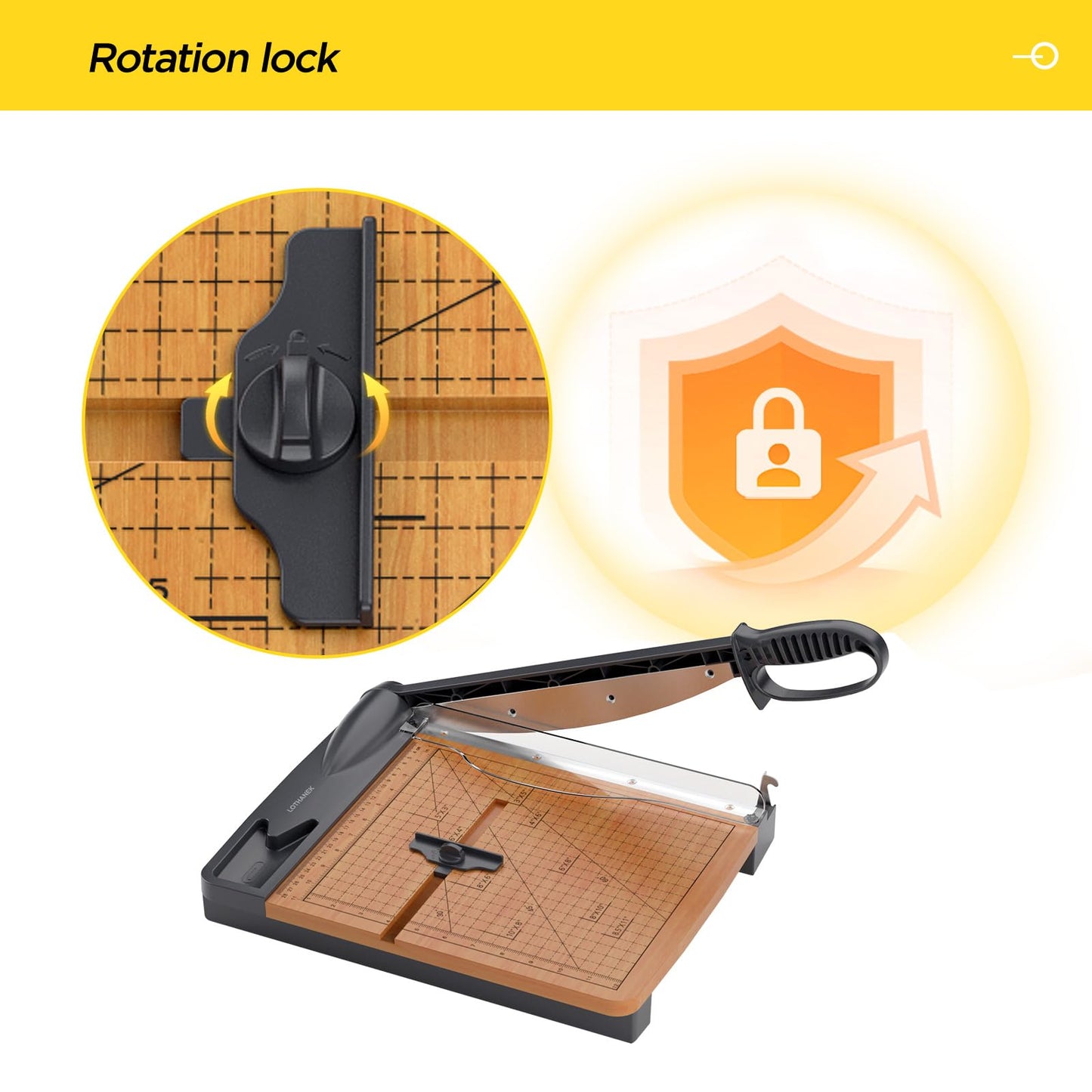 12 Inch Wood Guillotine Paper Cutter, Heavy Duty Paper Trimmer with 32 Sheets Capacity Paper Cutting Board for Classroom, Crafting, Cardstock, Art Projects