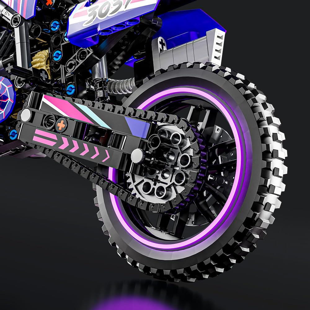 Mesiondy Pink Motorcycle Toy Building Blocks Set,Stem Bricks Sets,Toys Build A Model Motorcycle, (476 Pieces) for Boys Girls & Adults Kids Boys Ages 6 7 8 9 10 11 12+ (red)