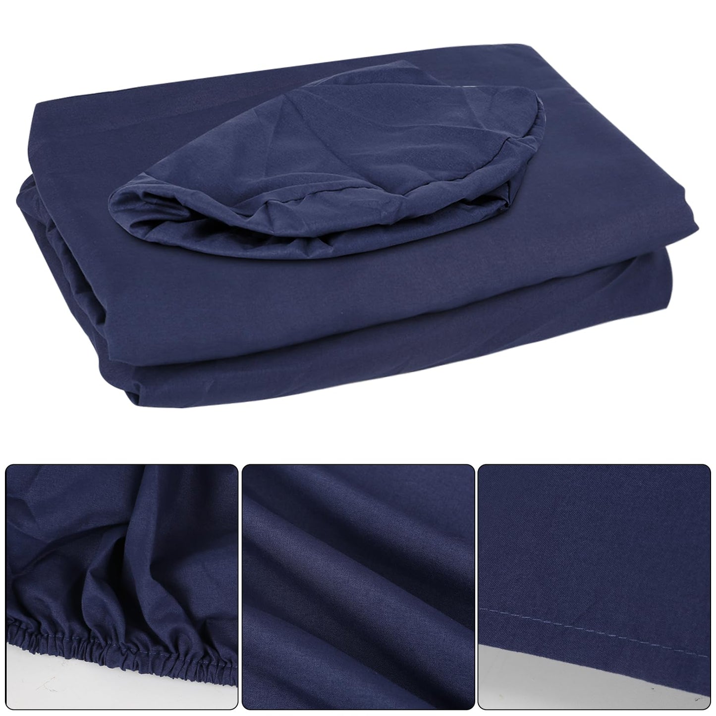 Microfiber Massage Sheet Set, Massage Table Fitted Sheets Resistant Oil and Wrinkle, Spa Bed Cover Esthetician Includes Massage Table Cover, Fitted Sheets, Face Rest Cover (4pcs Blue)
