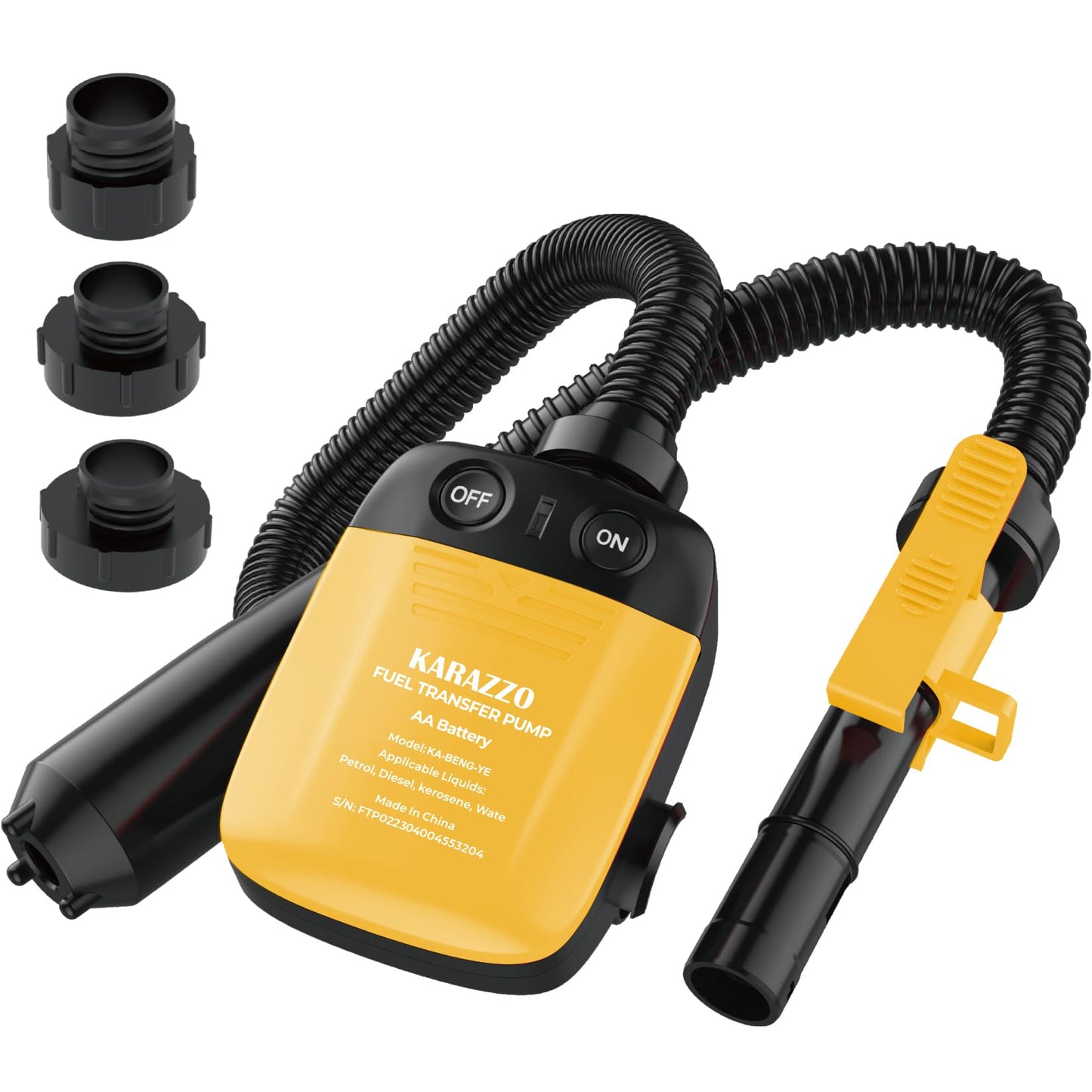 Gas Can Pump Battery Operated Fuel Transfer Pump with Auto Stop Sensor Automatic Fuel Transfer Pump Gas Pump Ideal For Gasoline(Batteries Not Included)