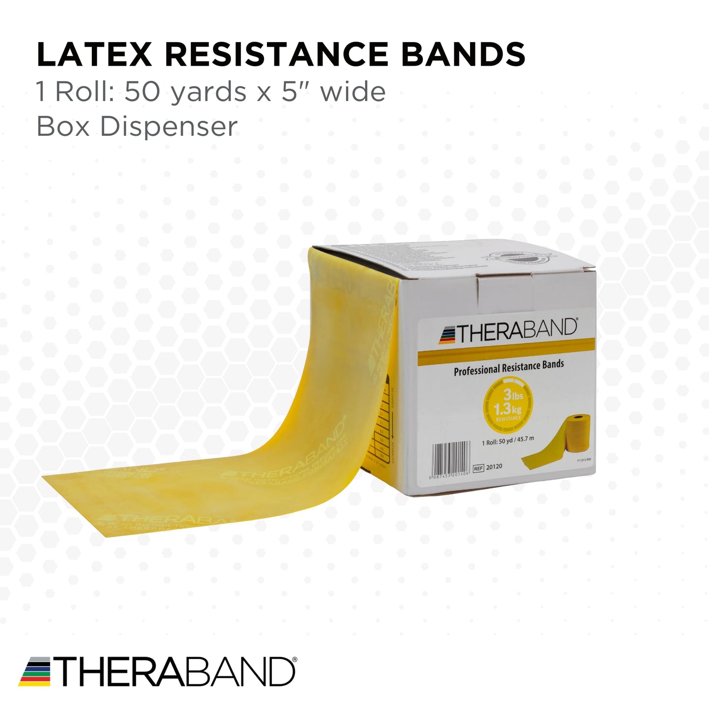 TheraBand Resistance Bands, 50 Yard Roll Professional Latex Elastic Band For Upper & Lower Body & Core Exercise, Physical Therapy, Pilates, At-Home Workouts, & Rehab, Yellow, Thin, Beginner Level 2