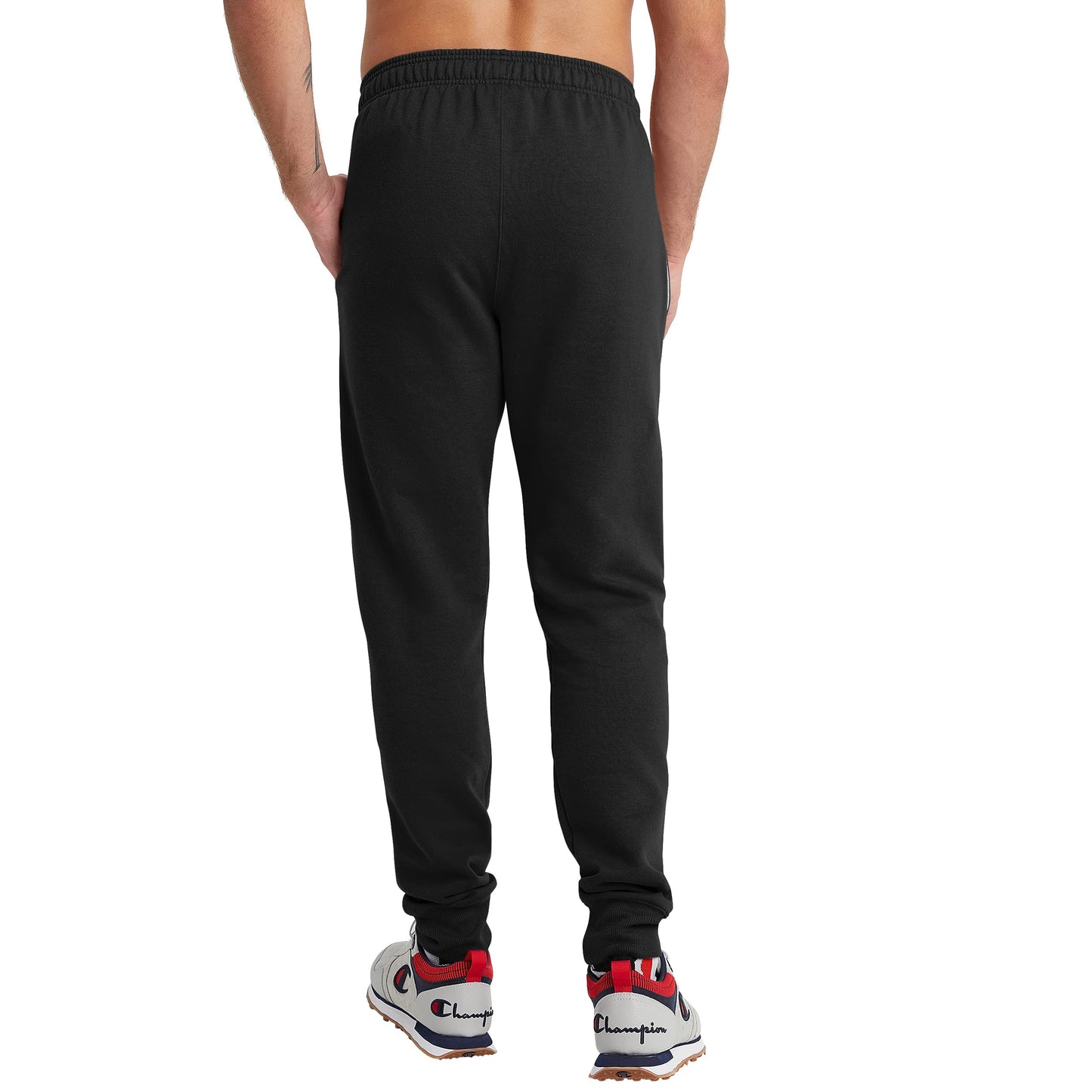 Champion Men's Joggers, Powerblend, Fleece Joggers, Sweatpants for Men (Reg. or Big & Tall), Black - Classic Script Logo, 3X-Large Tall