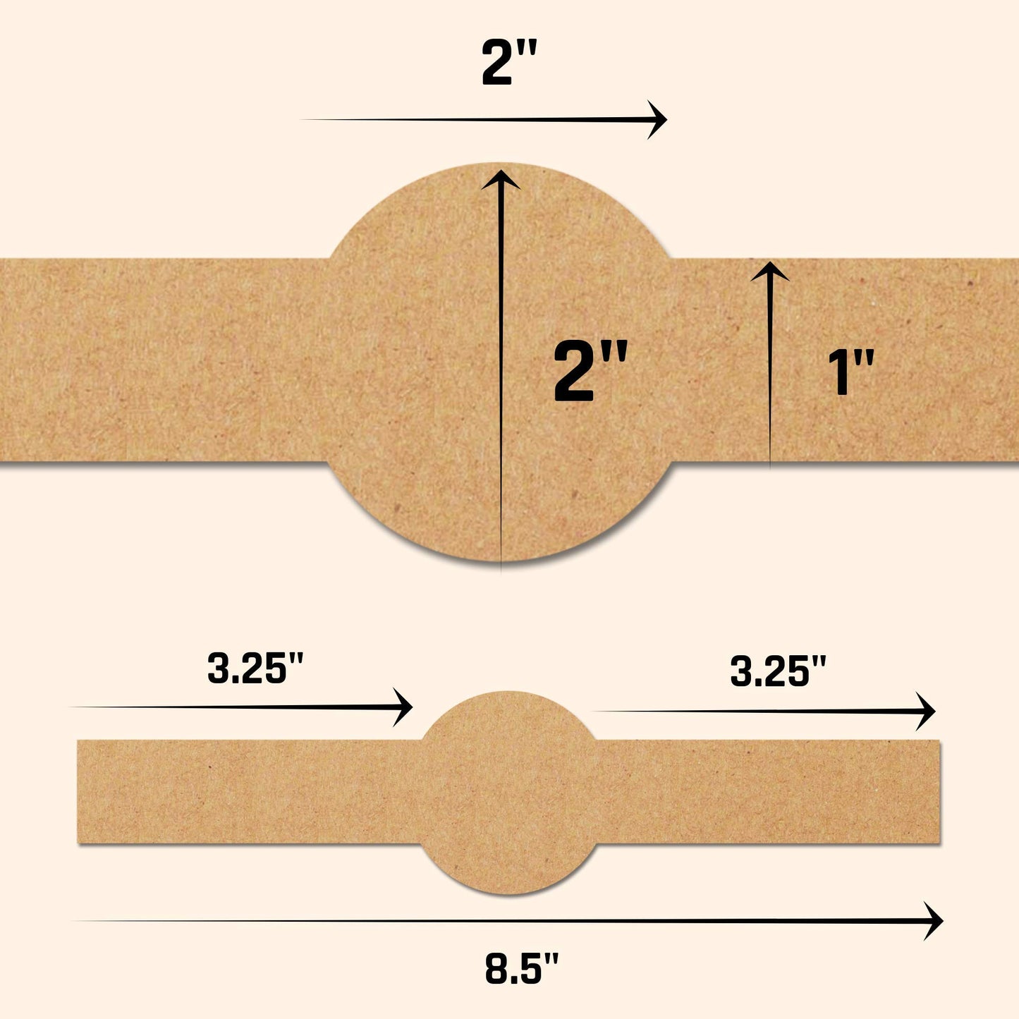 150 Pack, Brown Kraft Soap Labels Stickers, Laser/Inkjet Printing - Letter Size Sheet, 1" x 8.5"