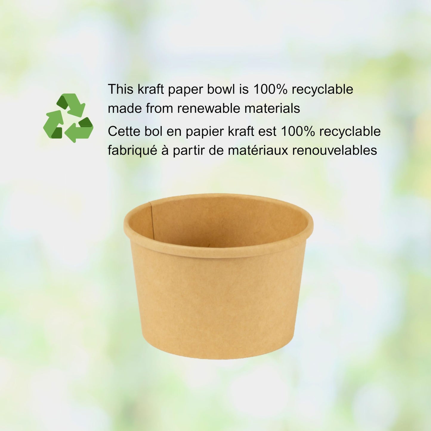 Café Express 8 oz Brown Kraft Paper Soup Bowls, 400 Count (8 x 50) – Disposable Takeout Containers, Microwaveable, Leak & Grease Resistant, for Hot & Cold Foods