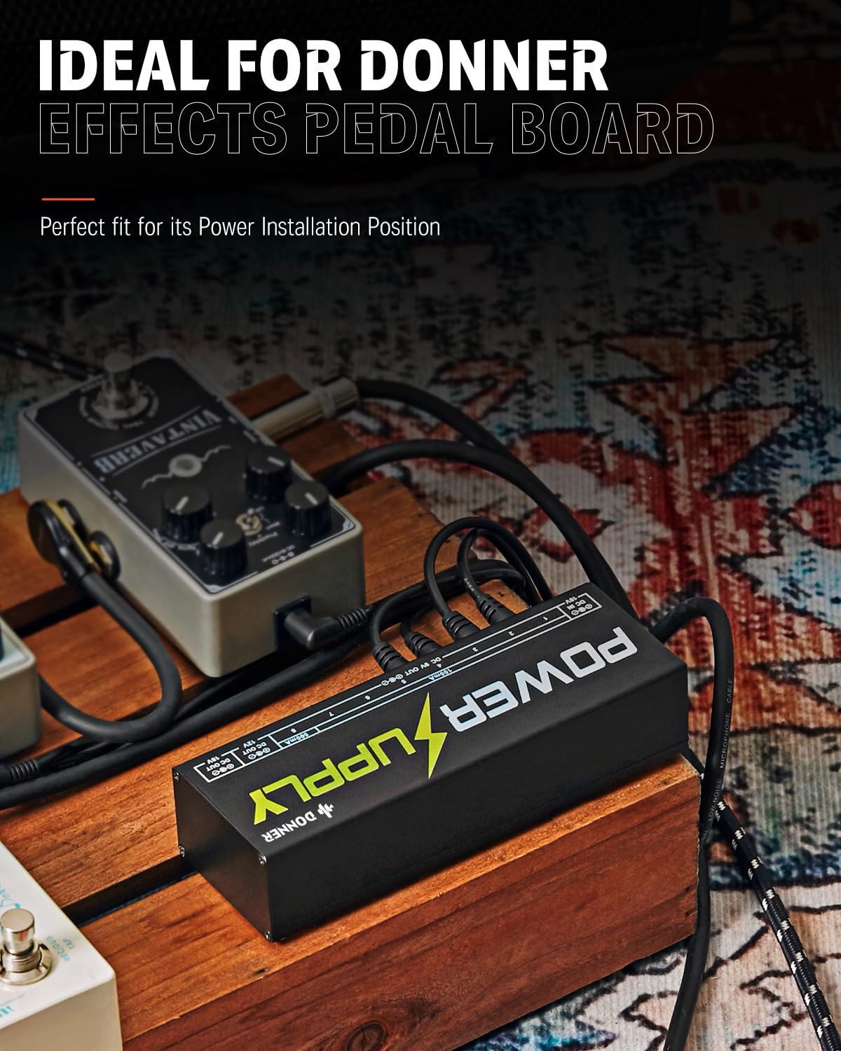 Donner DP-1 Effect Pedal Power Supply 10 Isolated DC Output for 9V/12V/18V Pedal With Blue LED Indicator