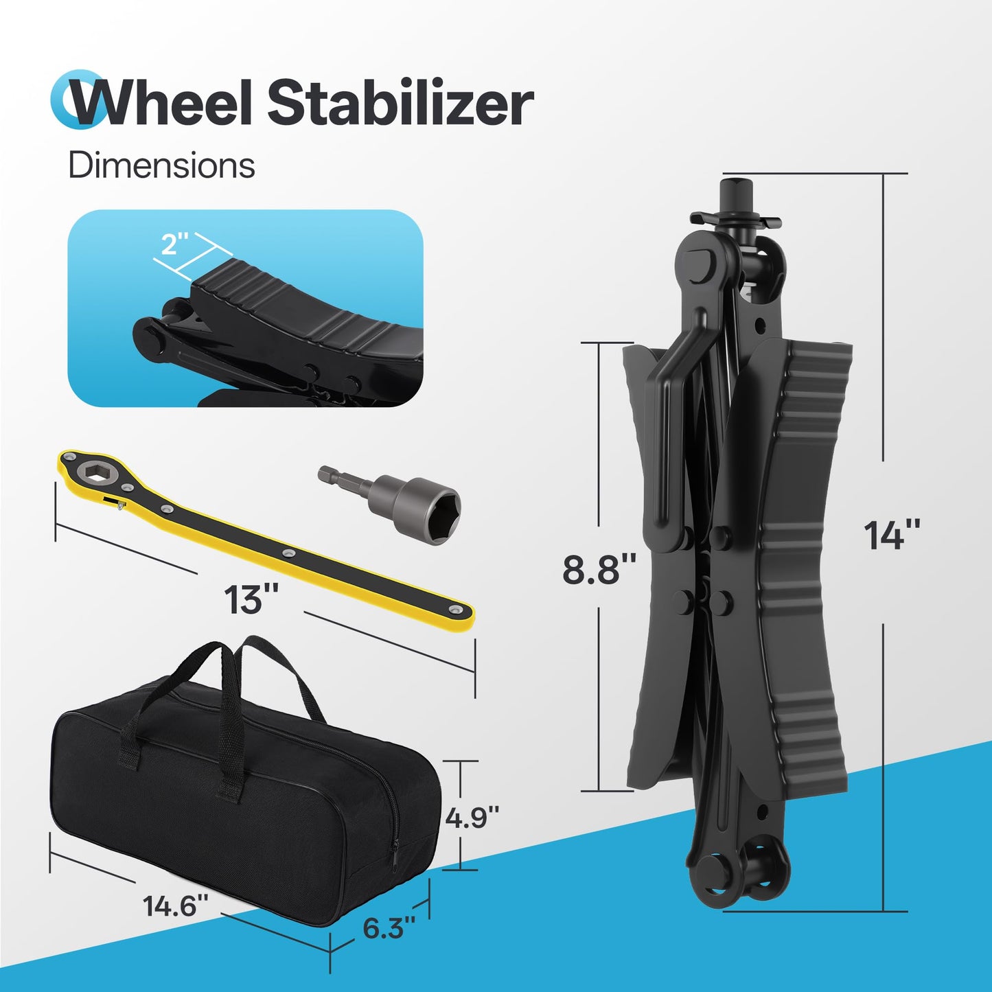 Camper Wheel Chock Stabilizer 2 Sets for RV Travel Trailer Truck, Heavy Duty X-Shaped RV Stabilizer Wheel Chock, Anti-Move Tire Wheel Chock Fits 3.5" to 12" Wheel Gaps