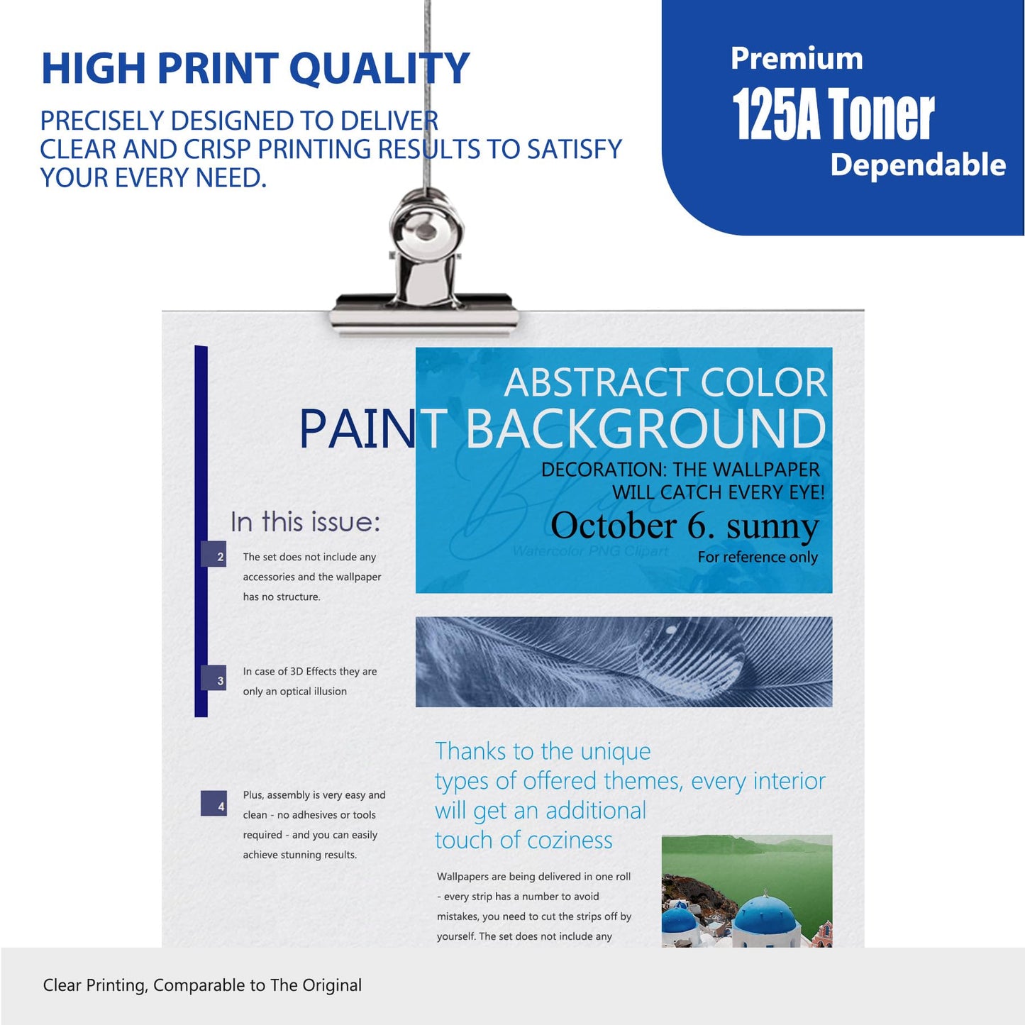 125A Toner Cartridges 4 Pack High Yield (with chip) Replacement for HP Color MFP CM1312 CM1312nfi Pro CP1215 CP1518ni CP1515n Series Printer Ink (Black Cyan Yellow Magenta)