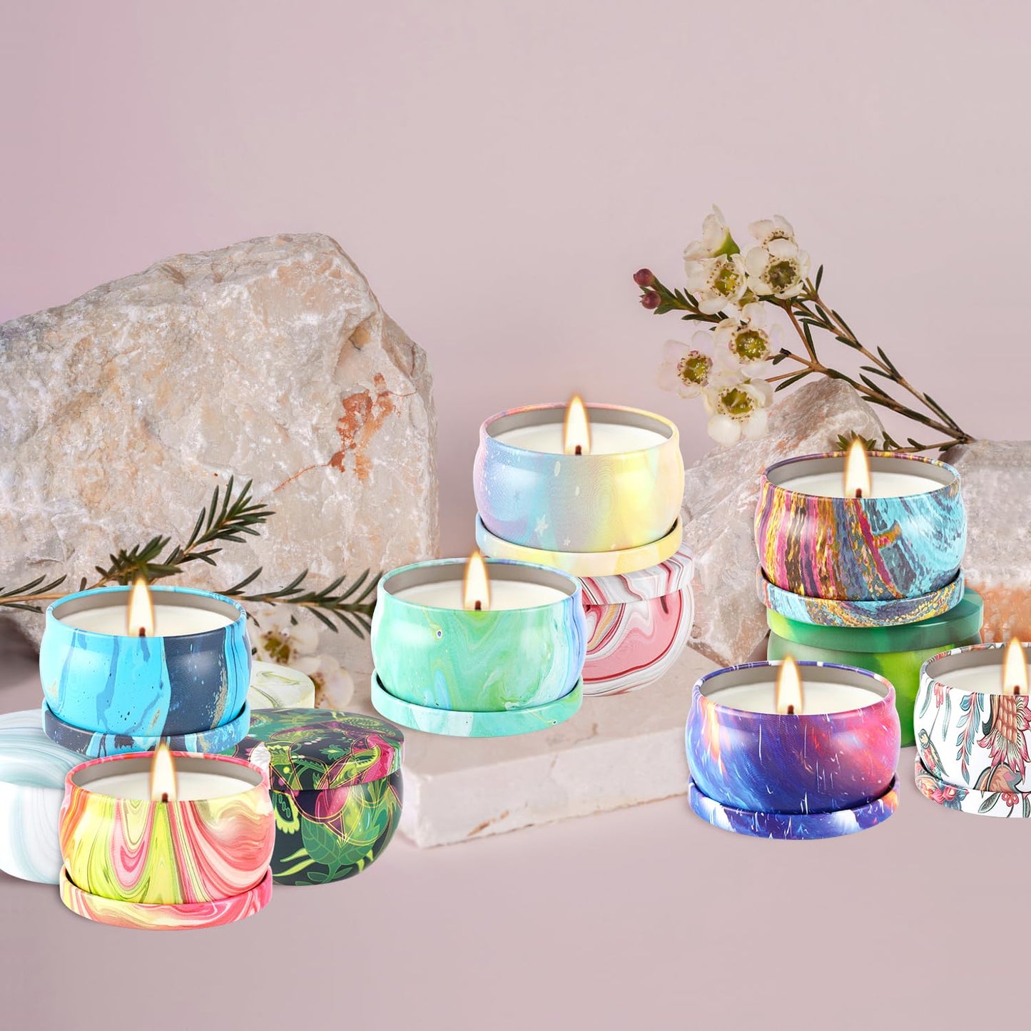 36 Packs Scented Candles Gift Set, Fragrances Candle for Women, 2.5 OZ Portable Jar Candle for for Spa, Yoga, Bath, Aromatherapy, Stress Relief