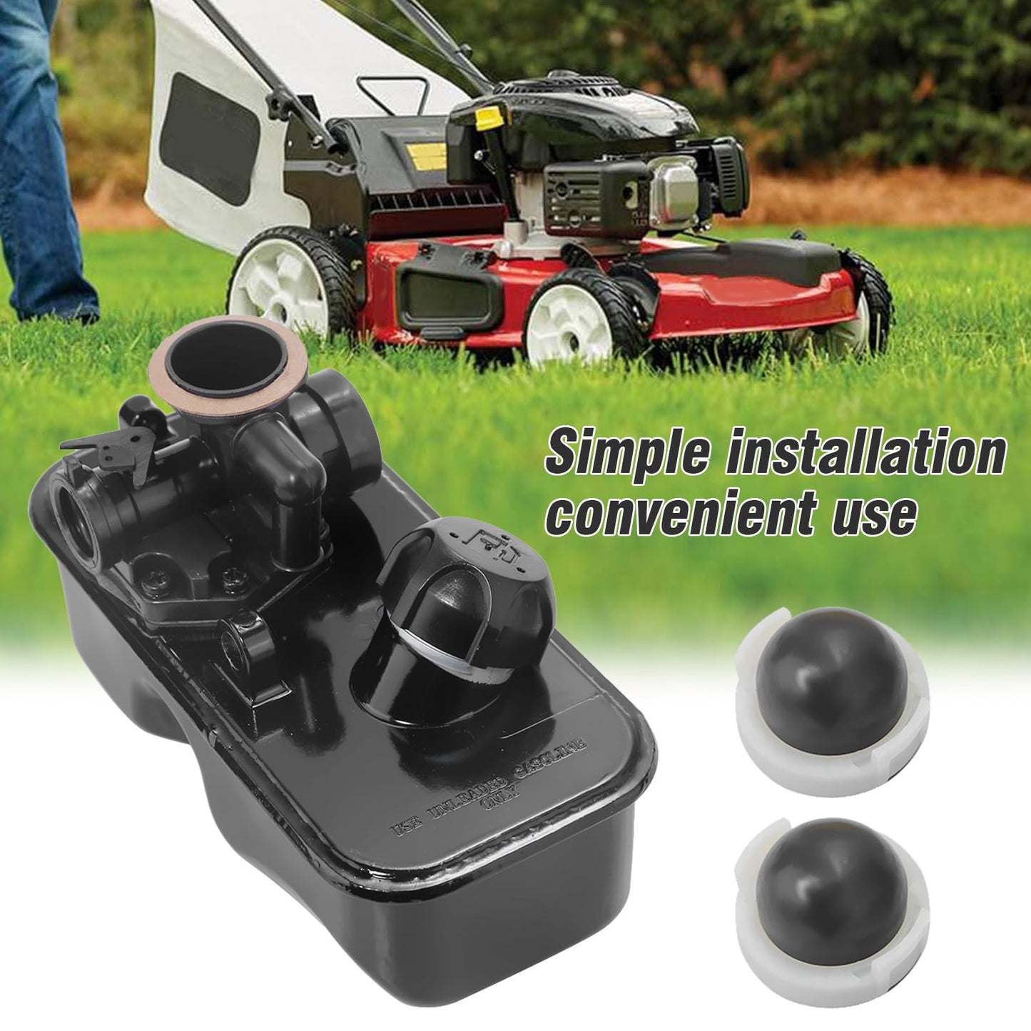 Zreneyfex 494406 Fuel Gas Tank and 795477 Carburetor with Primer Bulb Replacement for 498809 498809A 795469 794147 699660 794161 498811