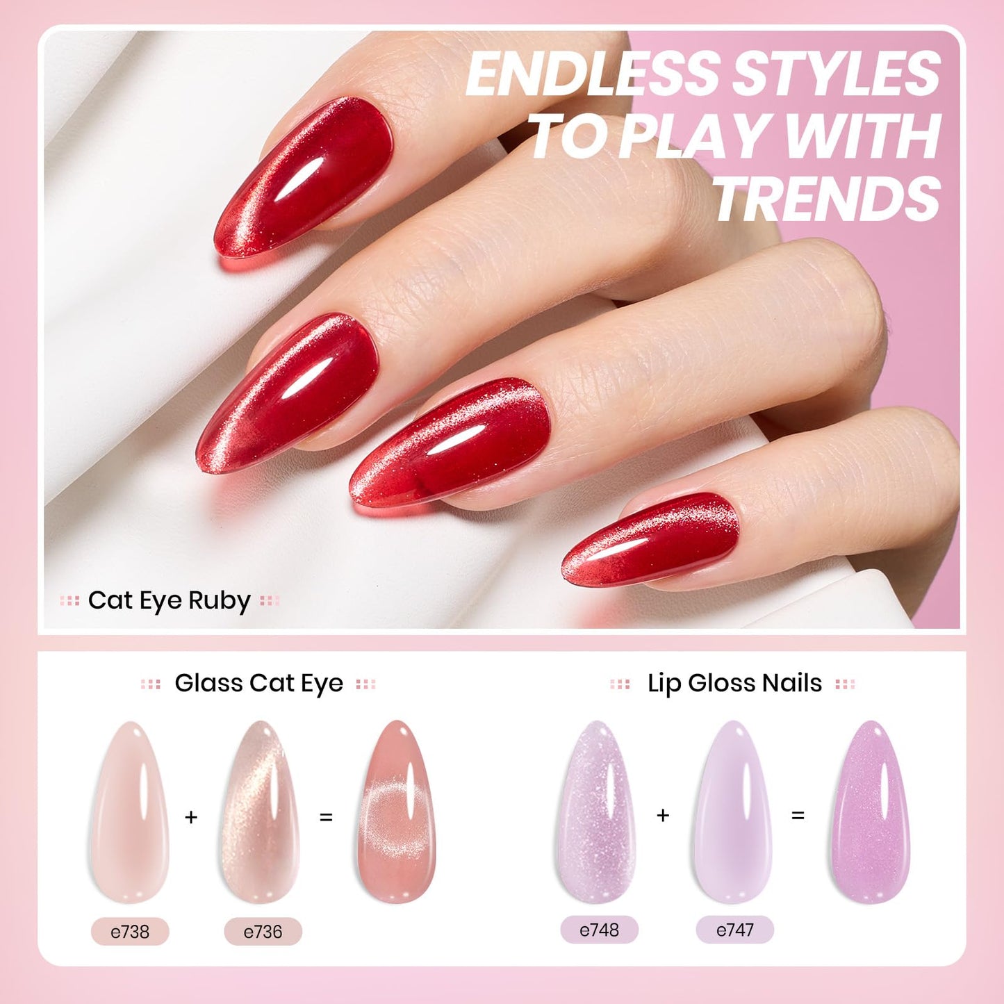 Beetles Jelly Gel Nail Polish Set, 53PCS 36 Colors Jelly Pink Milky White Red Black Blue Green Silver Cat Eye Base Glitter Glossy Matte Top Coat Crystal Ice Collection French Nails Gift for Women