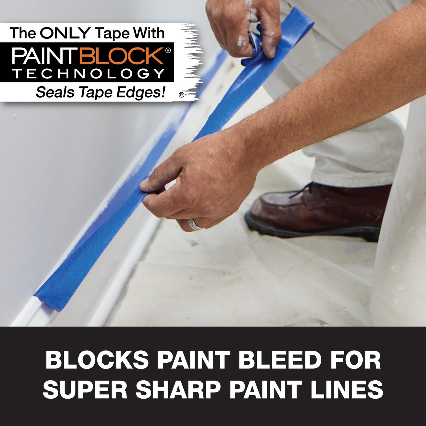 FrogTape ProGrade Blue Painters Tape with PAINTBLOCK, 2 Inch Wide (1.88 in. x 60 Yds), Medium Adhesion, Blue, 6 Rolls (243028)
