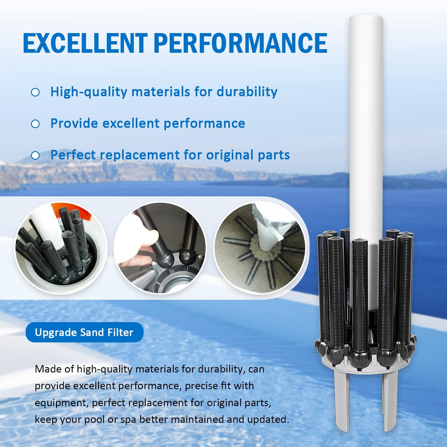 SX210DA Lateral Assembly/w Center Pipe for Hayward Pro Series Sand Filter S220T2, S244T2, S180T, S210T, S220T, S230T, S244T and Automatic Skimmers
